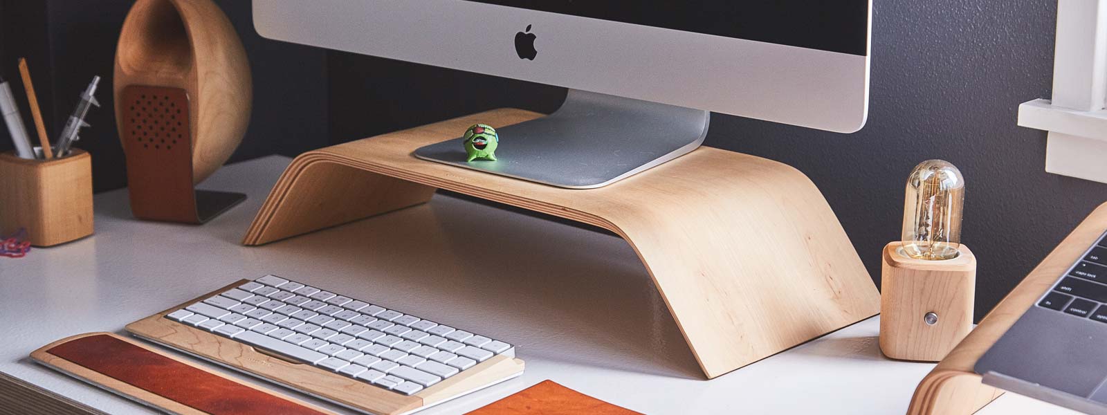 Contemporary Wooden Computer Stand
